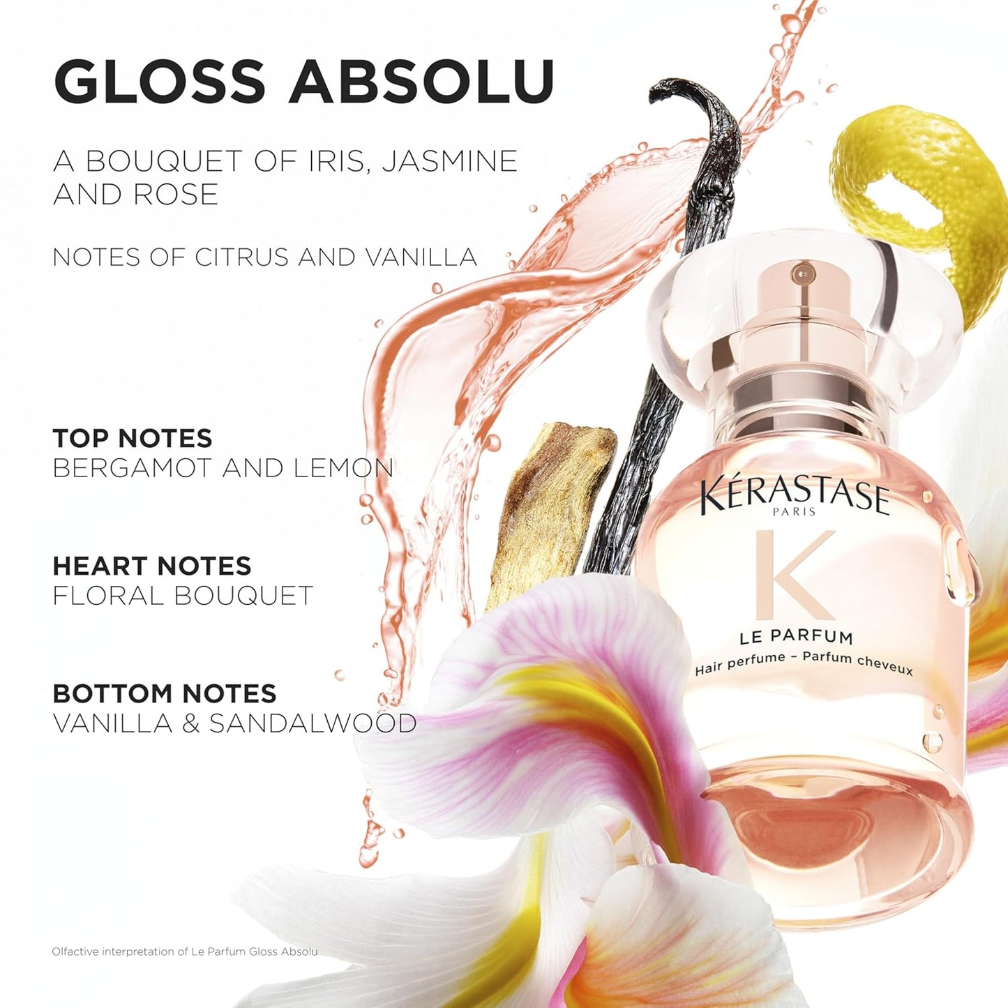 
                  
                    Gloss Absolu Hair Perfume with Citrus, Vanilla & Rose
                  
                